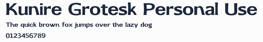 Kunire Grotesk Personal Use預覽圖