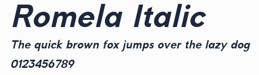 Romela Italic預覽圖