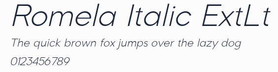 Romela Italic ExtLt預覽圖