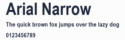 Arial Narrow預覽圖