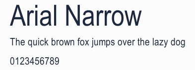 Arial Narrow預覽圖