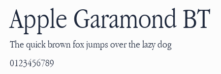 Apple Garamond BT預覽圖