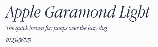 Apple Garamond Light預覽圖