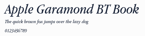 Apple Garamond BT Book預覽圖