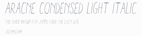 Aracne Condensed Light Italic預覽圖