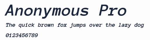 Anonymous Pro預覽圖