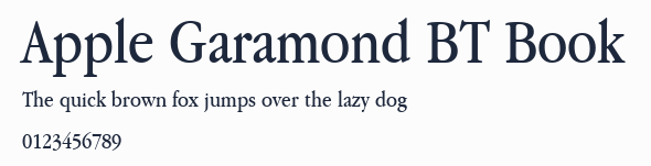 Apple Garamond BT Book預覽圖