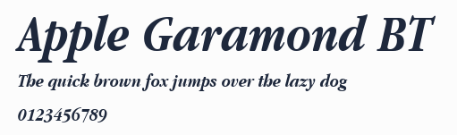 Apple Garamond BT預覽圖