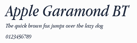 Apple Garamond BT預覽圖