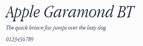 Apple Garamond BT預覽圖