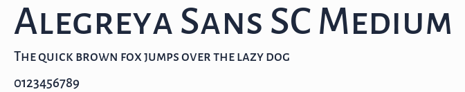 Alegreya Sans SC Medium預覽圖