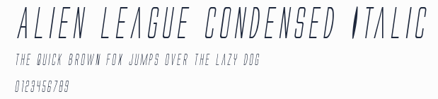 Alien League Condensed Italic預覽圖