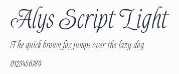 Alys Script Light預覽圖