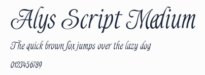 Alys Script Medium預覽圖