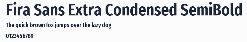 Fira Sans Extra Condensed SemiBold預覽圖