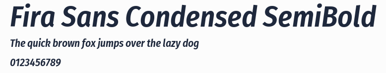 Fira Sans Condensed SemiBold預覽圖