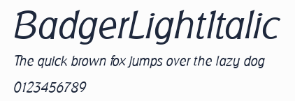 BadgerLightItalic預覽圖