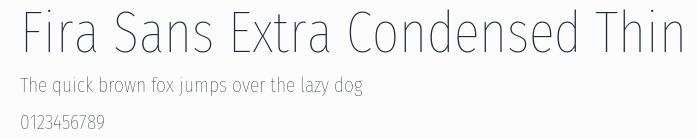 Fira Sans Extra Condensed Thin預覽圖