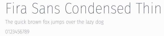 Fira Sans Condensed Thin預覽圖