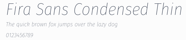Fira Sans Condensed Thin預覽圖