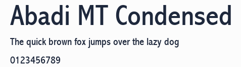 Abadi MT Condensed預覽圖