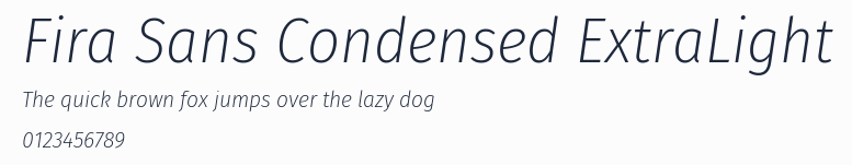 Fira Sans Condensed ExtraLight預覽圖