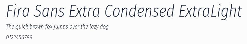Fira Sans Extra Condensed ExtraLight預覽圖