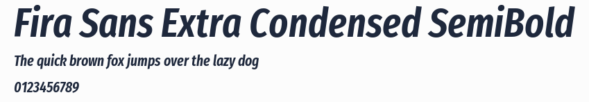 Fira Sans Extra Condensed SemiBold預覽圖