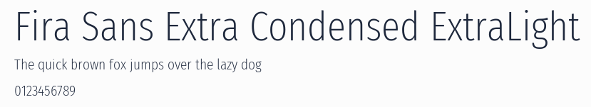 Fira Sans Extra Condensed ExtraLight預覽圖