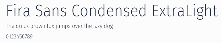 Fira Sans Condensed ExtraLight預覽圖