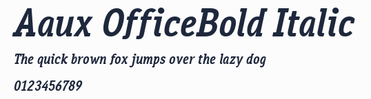 Aaux OfficeBold Italic預覽圖