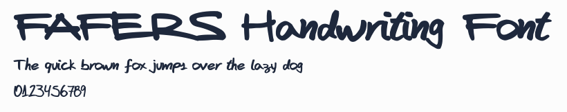FAFERS Handwriting Font預覽圖