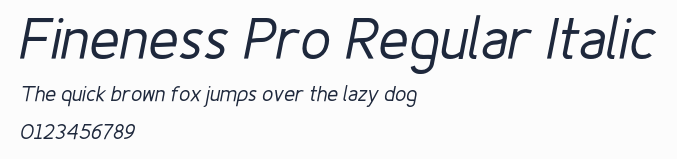 Fineness Pro Regular Italic預覽圖