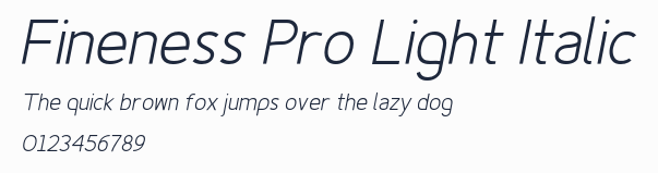 Fineness Pro Light Italic預覽圖