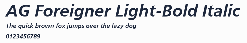 AG Foreigner Light-Bold Italic預覽圖