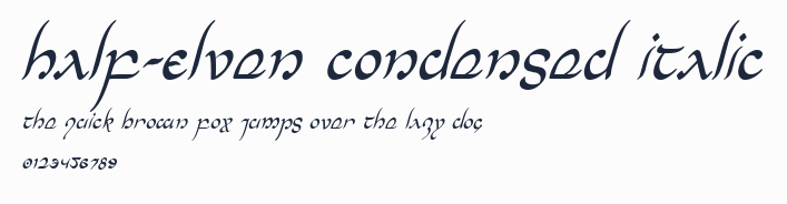 Half-Elven Condensed Italic預覽圖