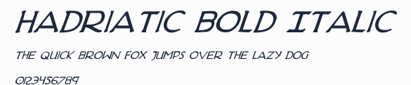 Hadriatic Bold Italic預覽圖