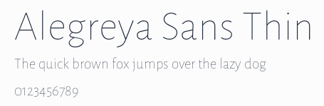 Alegreya Sans Thin預覽圖