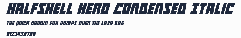 Halfshell Hero Condensed Italic預覽圖