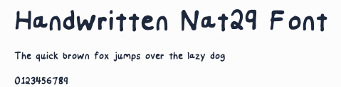 Handwritten Nat29 Font預覽圖