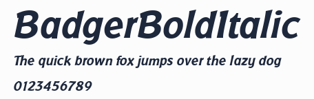 BadgerBoldItalic預覽圖