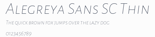 Alegreya Sans SC Thin預覽圖