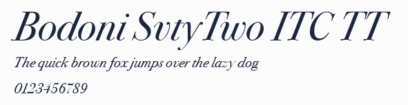 Bodoni SvtyTwo ITC TT預覽圖