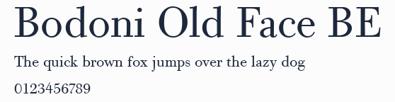 Bodoni Old Face BE預覽圖