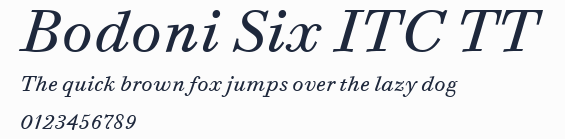 Bodoni Six ITC TT預覽圖
