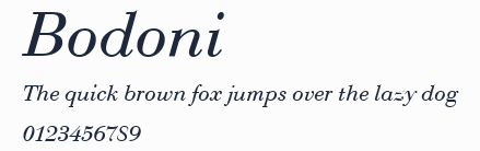 Bodoni預覽圖