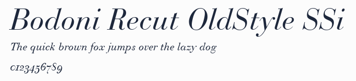 Bodoni Recut OldStyle SSi預覽圖