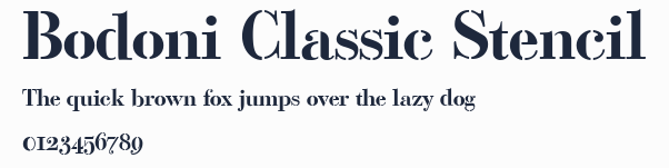 Bodoni Classic Stencil預覽圖