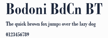 Bodoni BdCn BT預覽圖