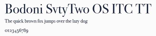 Bodoni SvtyTwo OS ITC TT預覽圖